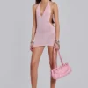 Infinity Halter Mini Dress in Pink