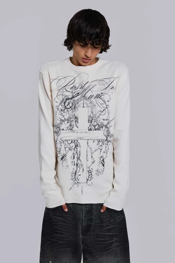 Kasper Digi Waffle Ecru T-Shirt