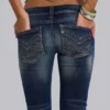 Kelsey Low Rise Skinny Bootcut Jeans in Dark Wash