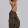 Khaki Parachute Cargo Pants
