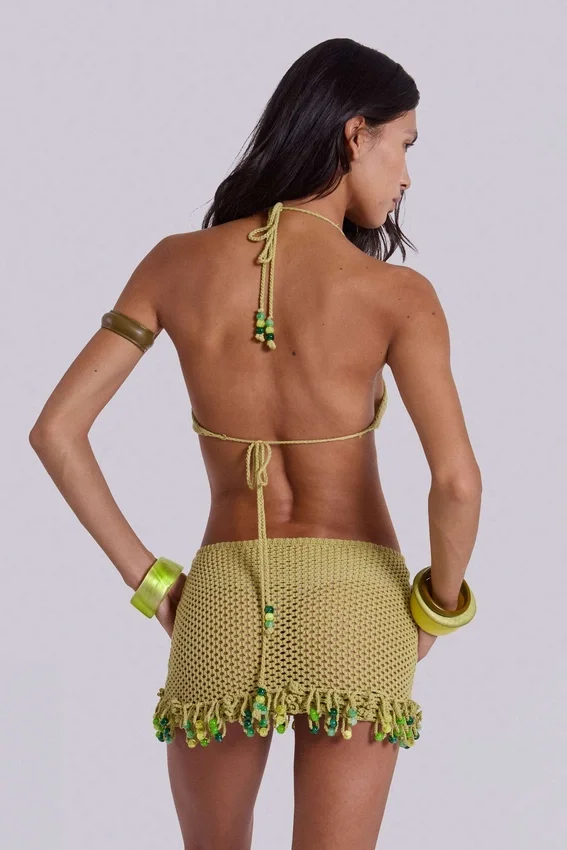 Kuuma Beaded Crochet Mini Dress