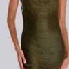 Lavinia Backless Fringe Mini Dress in Khaki
