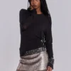 Leva Sequin Beaded Mini Skirt