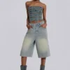 Light Wash Jumbo Jorts