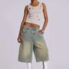 Light Wash Jumbo Jorts