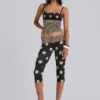 Lola Foldover Capris in Polkadot Stripe