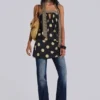 Lola Strapless Mini Dress in Polkadot Stripe