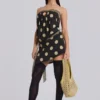 Lola Strapless Mini Dress in Polkadot Stripe
