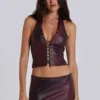 Lynx Faux Leather Corset Top