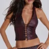 Lynx Faux Leather Corset Top
