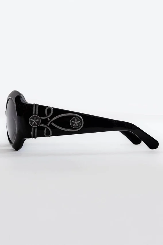 Majorette Oversized Round Sunglasses in Black