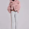 Mara Oversized Faux Fur Coat in Pink