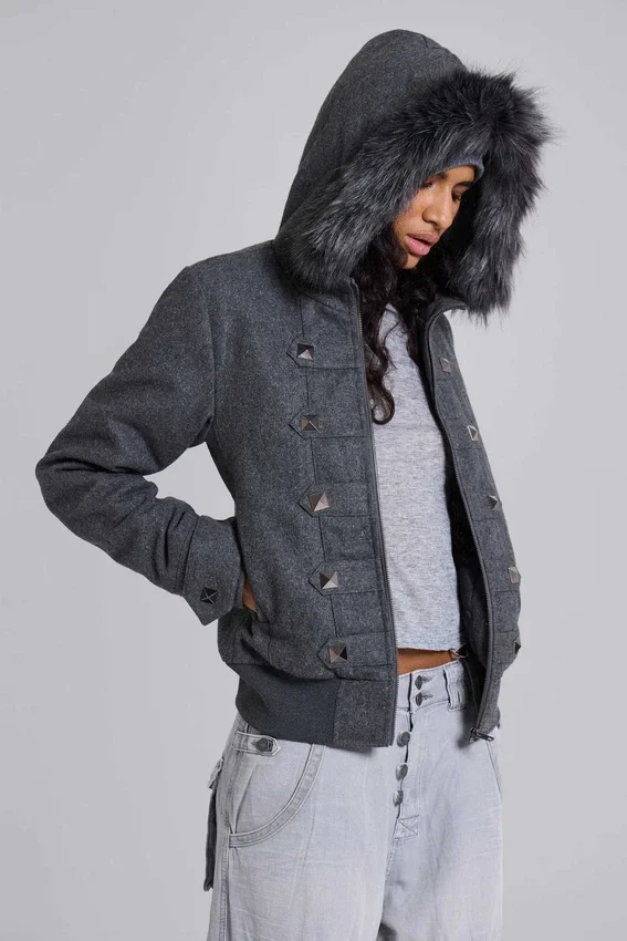 Marl Military Hooded Jacket