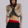 Meka Faux Fur Knit Shrug