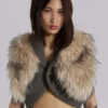 Meka Faux Fur Knit Shrug