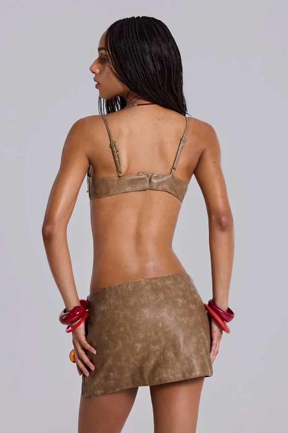Mirielle PU Leather Bra Top