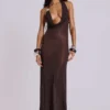 Moara Knit Plunge Maxi Dress