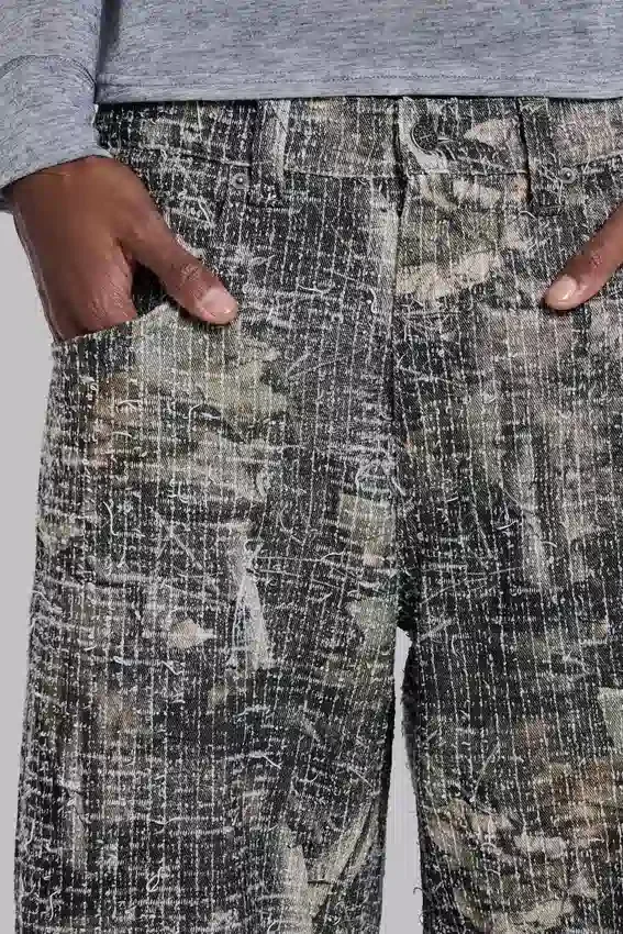 Needle Punch Woodland Camo Colossus Jeans