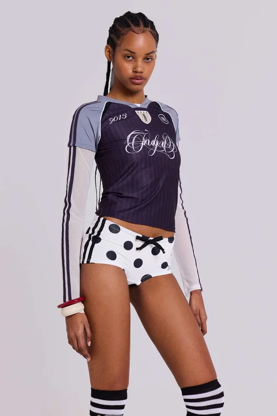 No.13 Polka Dot Football Mini Shorts