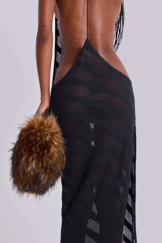 Noir Knit Maxi Dress in Black