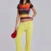 Cleo Slouchy Bootcut Jogger in Neon