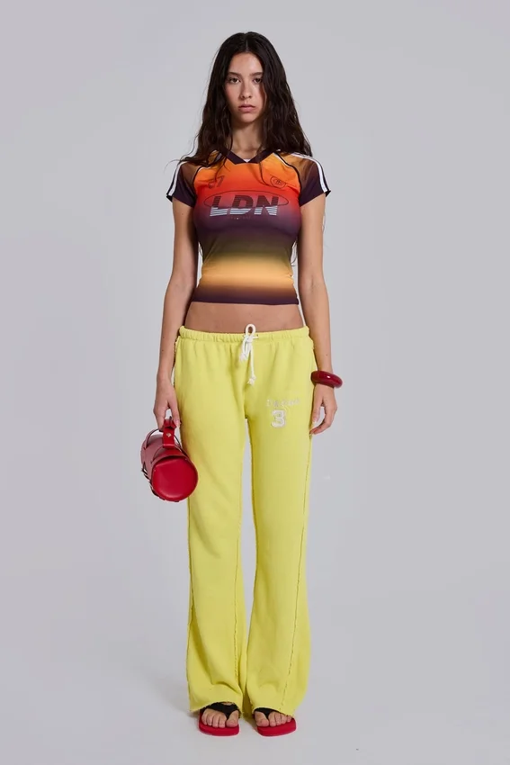 Cleo Slouchy Bootcut Jogger in Neon