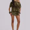 Ophidian Devore Backless Mini Dress in Croc