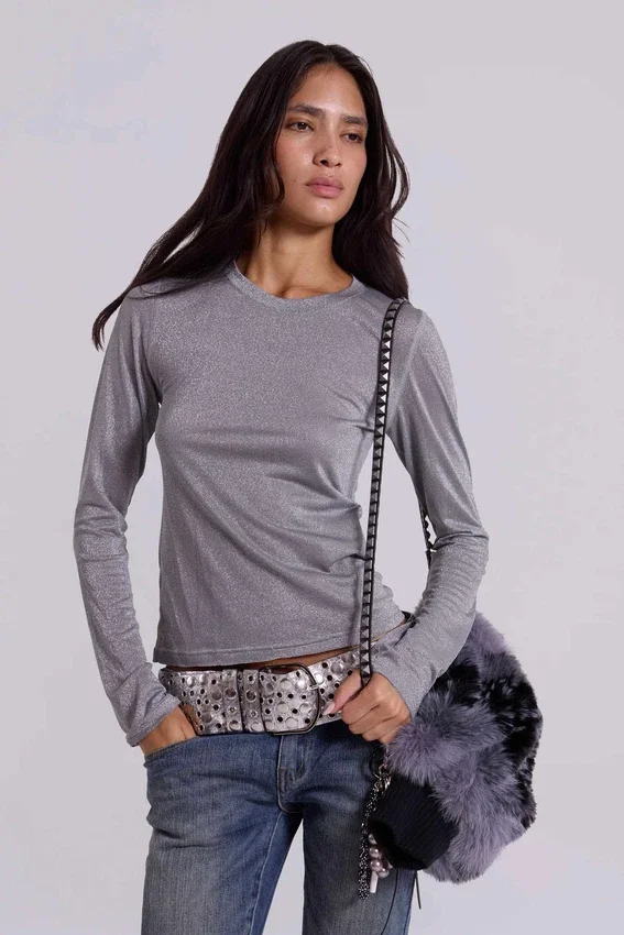Osmium Studded Belt In Silver
