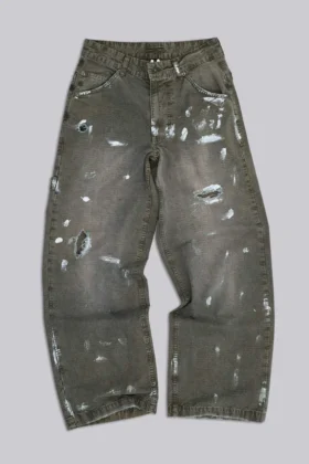 Painted Khaki Ripstop Carpenter Jeans