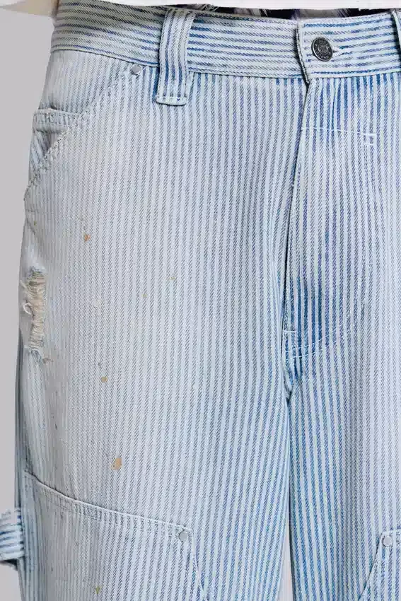 Pinstripe Double Knee Carpenter Jeans