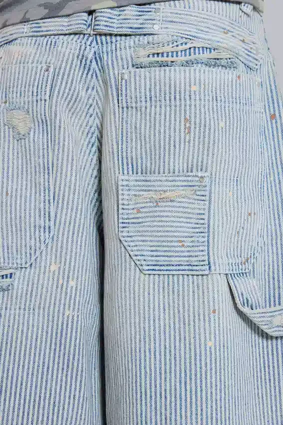 Pinstripe Double Knee Carpenter Jorts