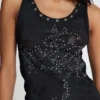 Ramona Burnout Vest Top in Black