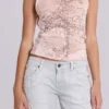 Ramona Burnout Vest Top in Pink