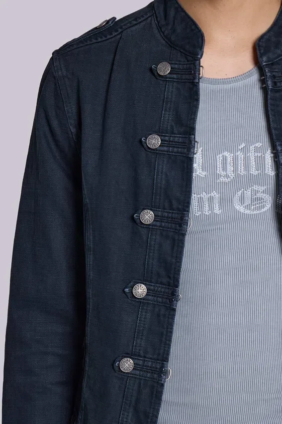 Rebel Military Jacket in Washed Black