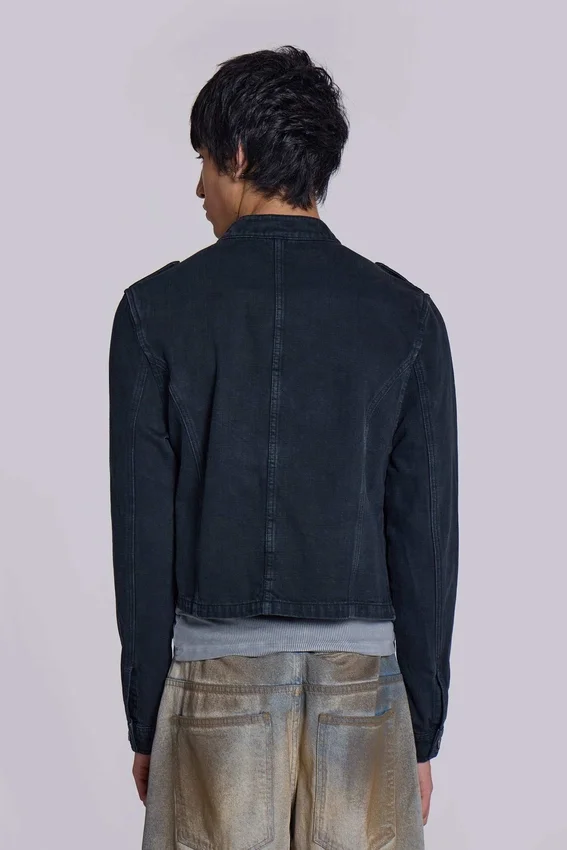 Rebel Military Jacket in Washed Black
