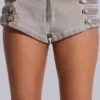 Rebel Military Mini Shorts in Clay