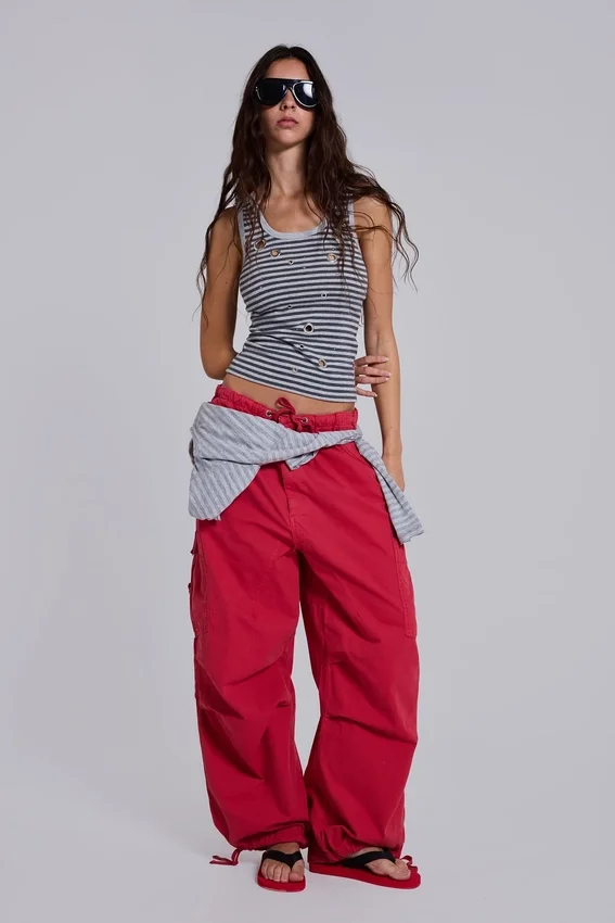 Red Parachute Cargo Pants