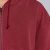 Red Sun Faded Waffle Lined Zip Hoodie