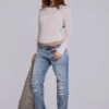 Rider Low Rise Straight Leg Jeans in Light Wash