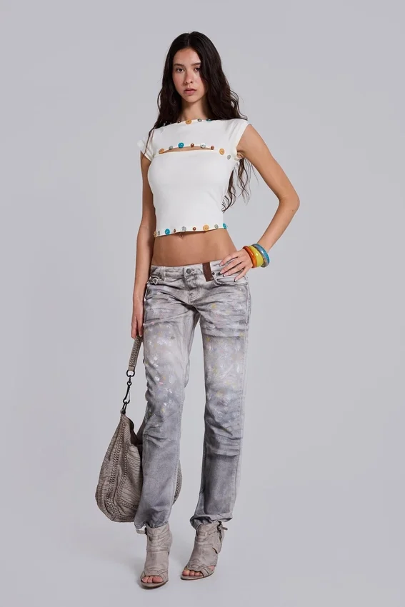 Rider Low Rise Straight Leg Jeans in Painter