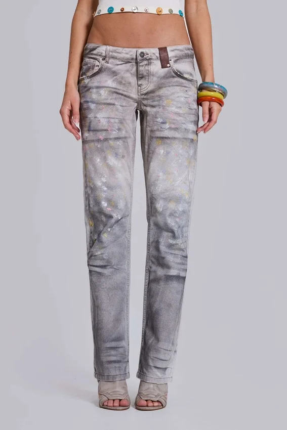 Rider Low Rise Straight Leg Jeans in Painter