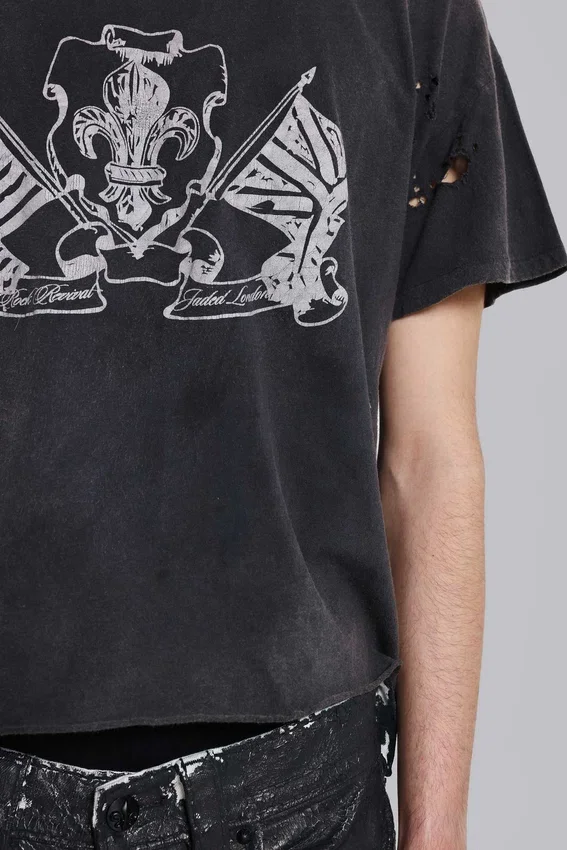 Rock Revival Distressed National Cropped T-Shirt