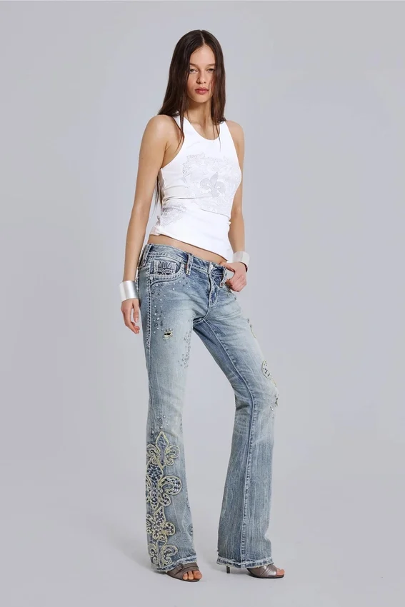 Rock Revival Rhinestone Fleur de Lis Vest Top