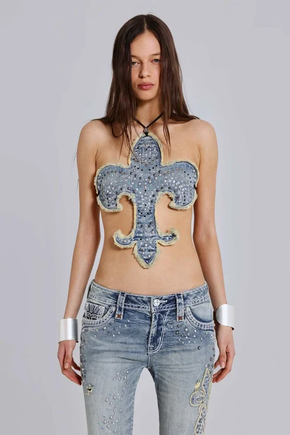 Rock Revival Studded Fleur de Lis Top