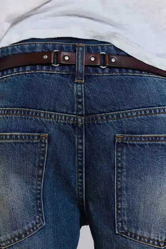 Saddle Skinny Brown Leather Belt