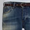 Saddle Skinny Brown Leather Belt