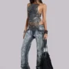 Strings Attached Backless Top in Chainmail
