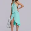Serilda Sequin Chiffon Midi Dress