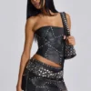 Shadow Studded Mini Skirt