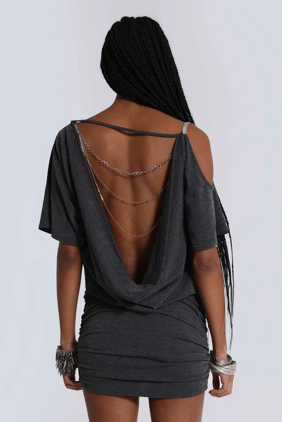 Sky Asymmetric Mini Dress